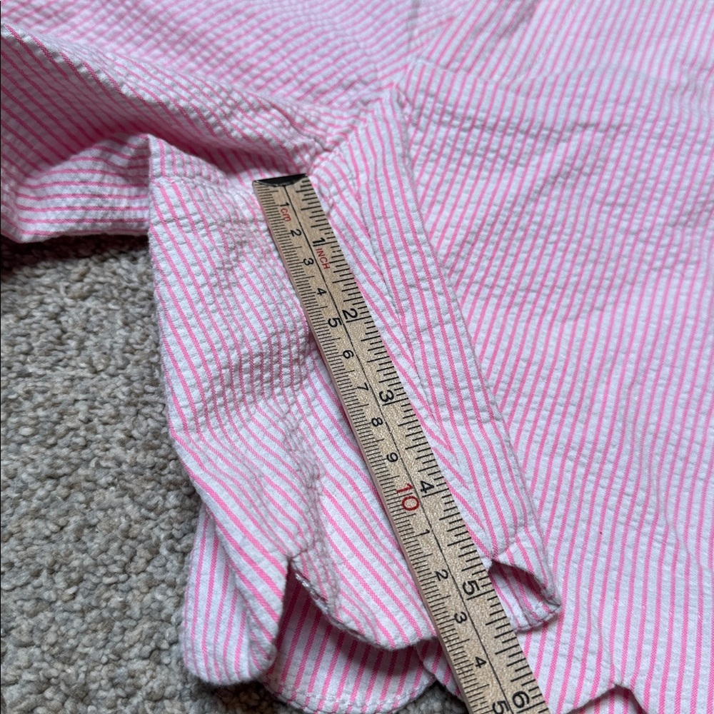 Lilly Pulitzer Buttercup Pink Seersucker Scallop Hem Shorts Size 00 - Picture 8 of 16